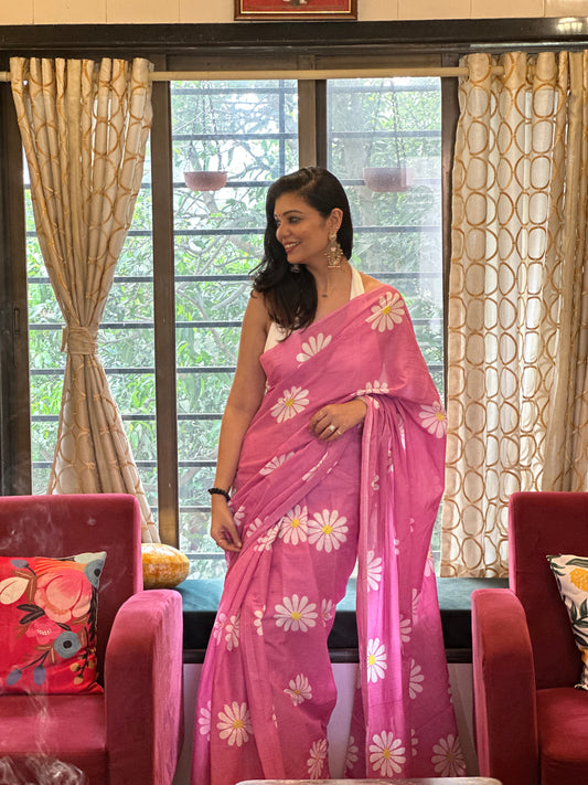 Cotton Mulmul Printed Sarees X Seepp Taneja
