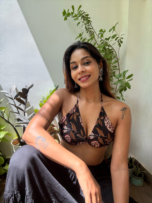 Block Print Cotton Bralette X KAVYA