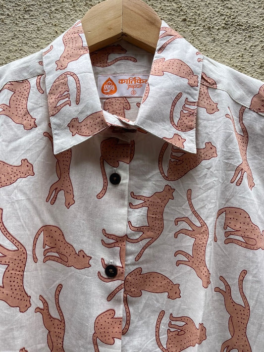 Jungle Print Full Sleeve Cotton Shirt for Womens