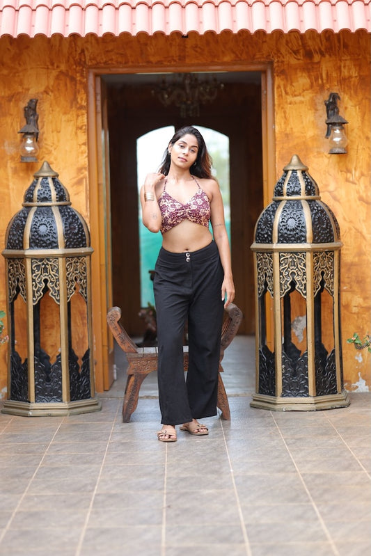 Floral Print Cotton Lace Bralette X KAVYA
