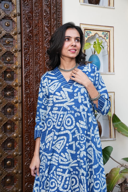 Bagru Handblock Printed Kurti Plazo