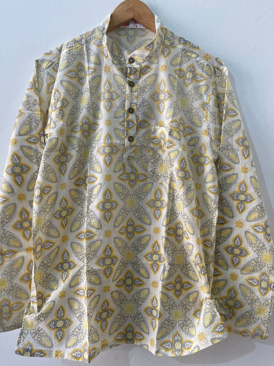 Kartikeya Jaipur Sanganeri Print Cotton Short Kurta
