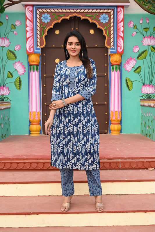 Handprinted Kurti Payjama