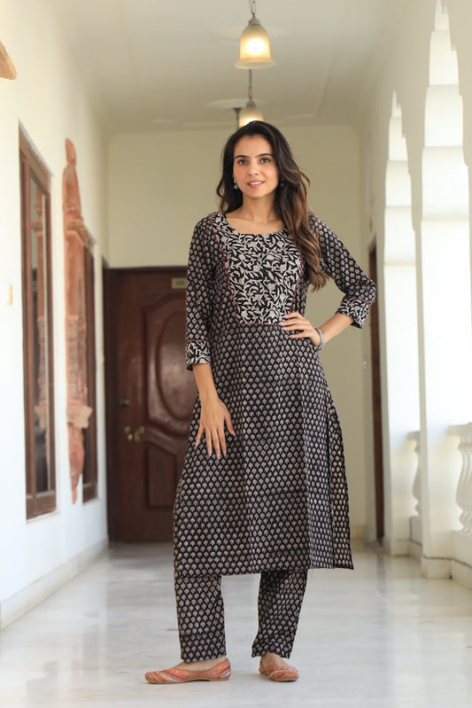 Handprinted Kurti Payjama