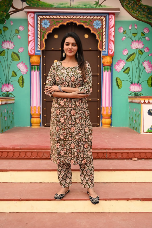 Handprinted Kurti Payjama