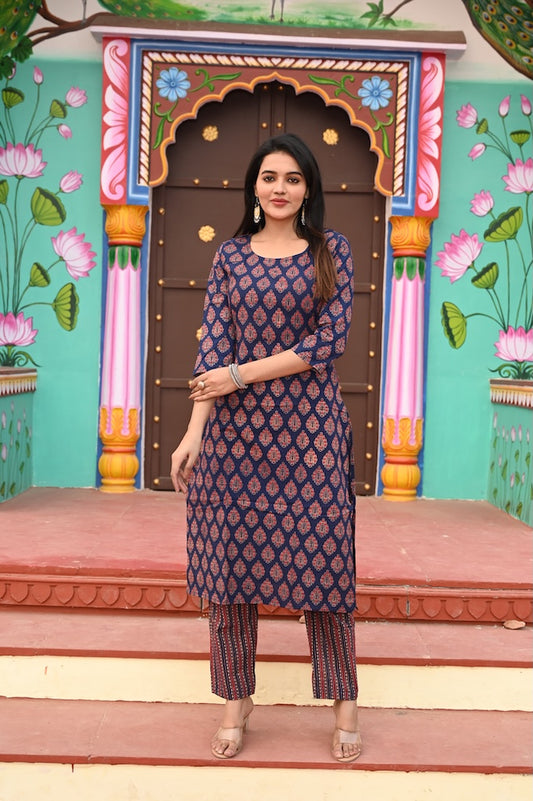 Handprinted Kurti Payjama