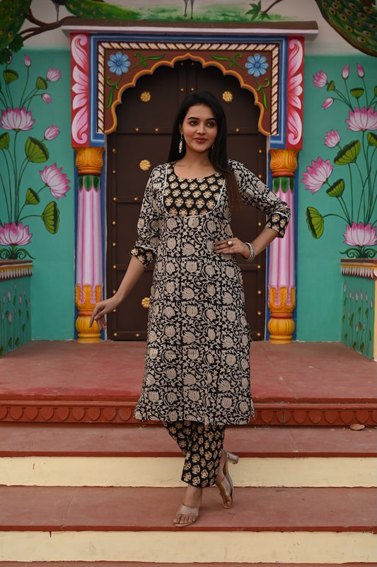 Handprinted Kurti Payjama