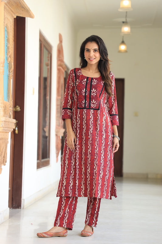 Handprinted Kurti Payjama