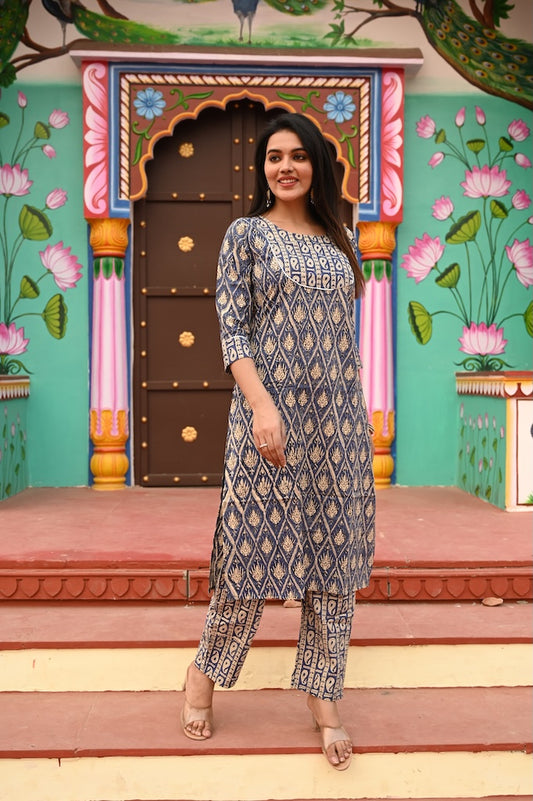 Handprinted Kurti Payjama