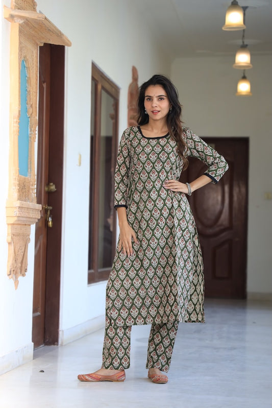 Handprinted Kurti Payjama