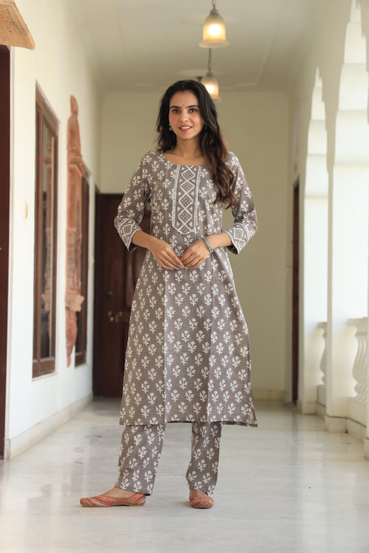Handprinted Kurti Payjama