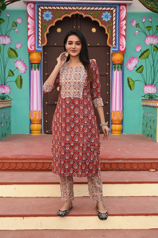 Handprinted Kurti Payjama