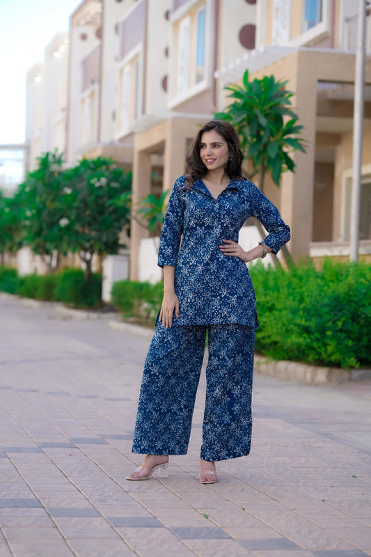 Bagru Handblock Printed Kurti Plazo
