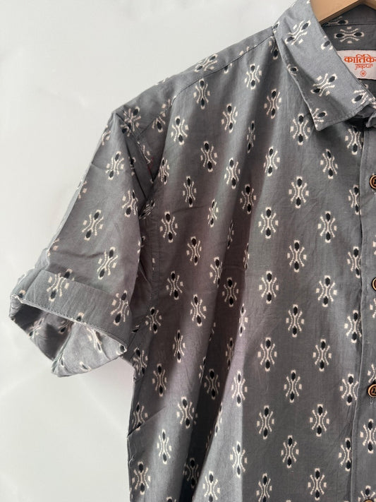 Floral Block Print Cotton Shirts For Men