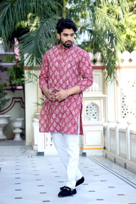 Printed Cotton Kurta for Men