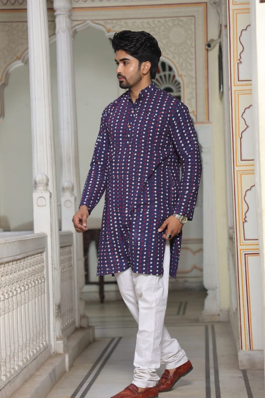 Printed Cotton Kurta for Men