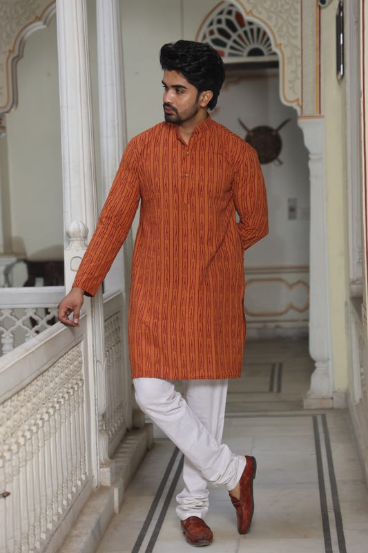 Printed Cotton Kurta for Men