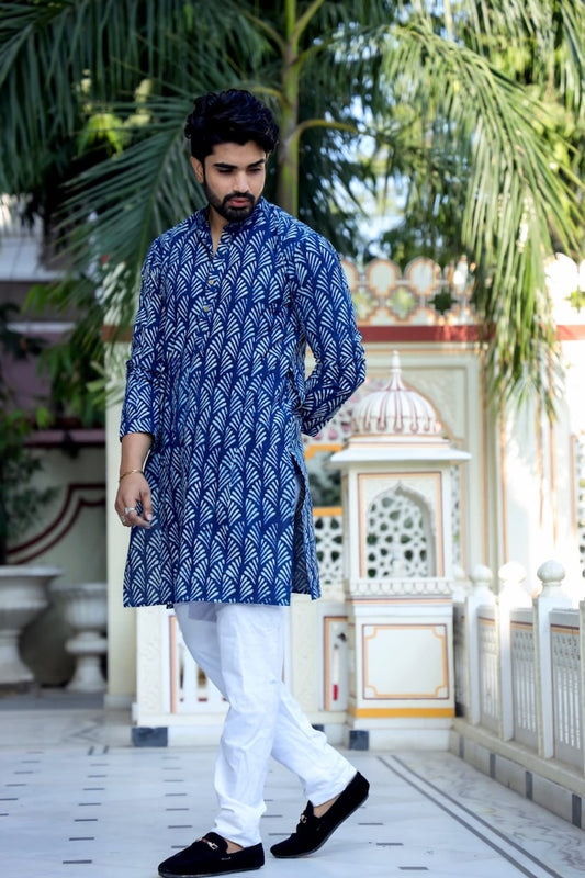 Printed Cotton Kurta for Men