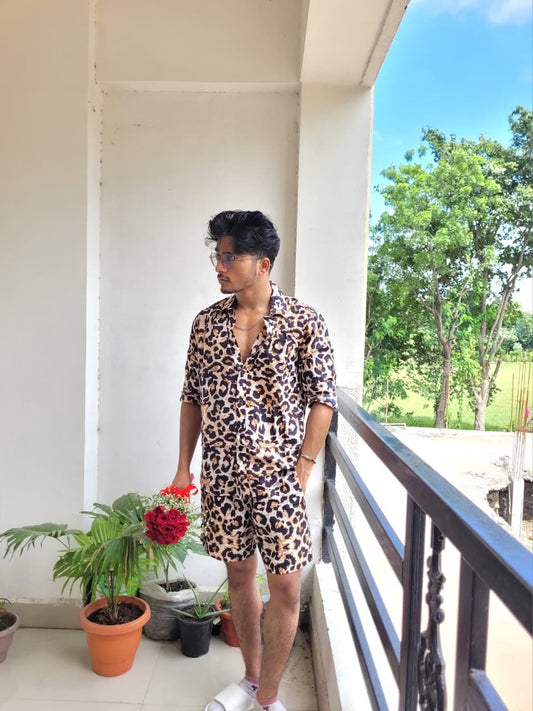 Jungle Print Cotton Co ord Sets Mens