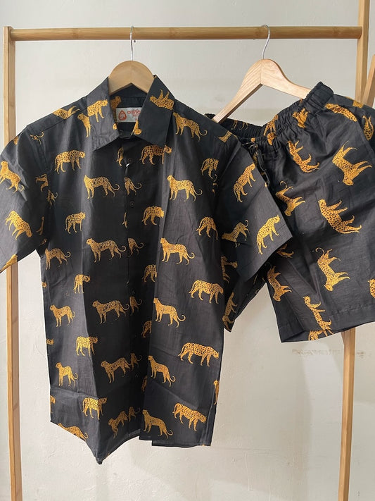 Black Jungle Breezy Half Co ord Sets for Mens