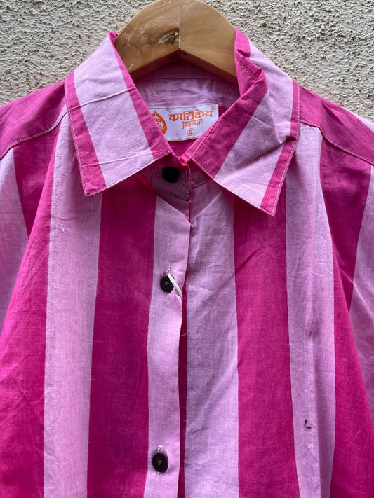 Pink Vintage Full Sleeve Shirt for Women
