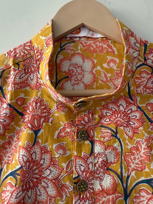 Haldi Ceremony Sanganeri Traditional Cotton Short Kurta