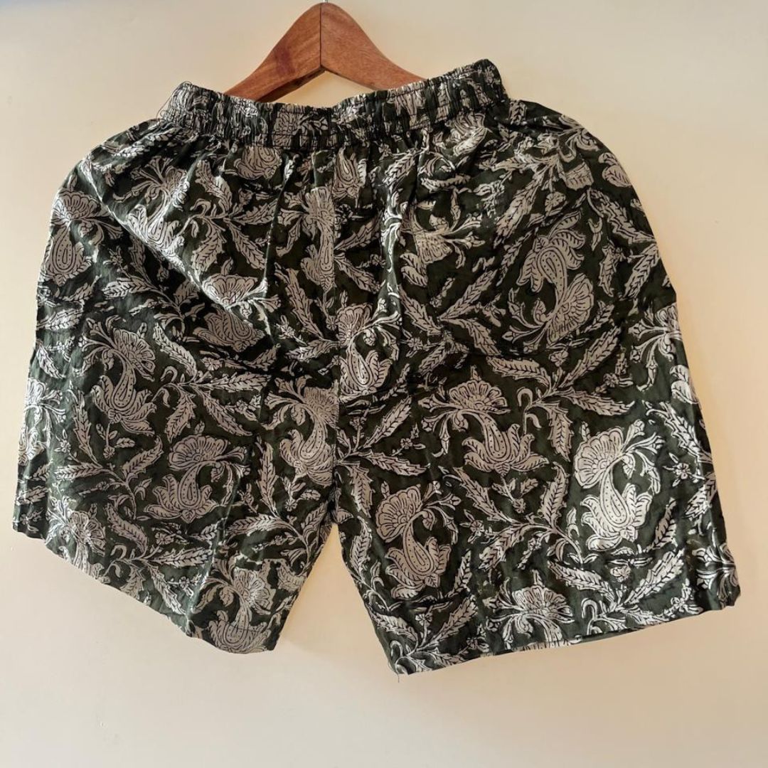 Kalamkari Print Cotton Shorts for Men XXL - Main Image