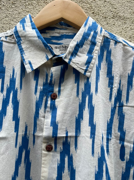 Ikat Print Oversized Shirt for Men