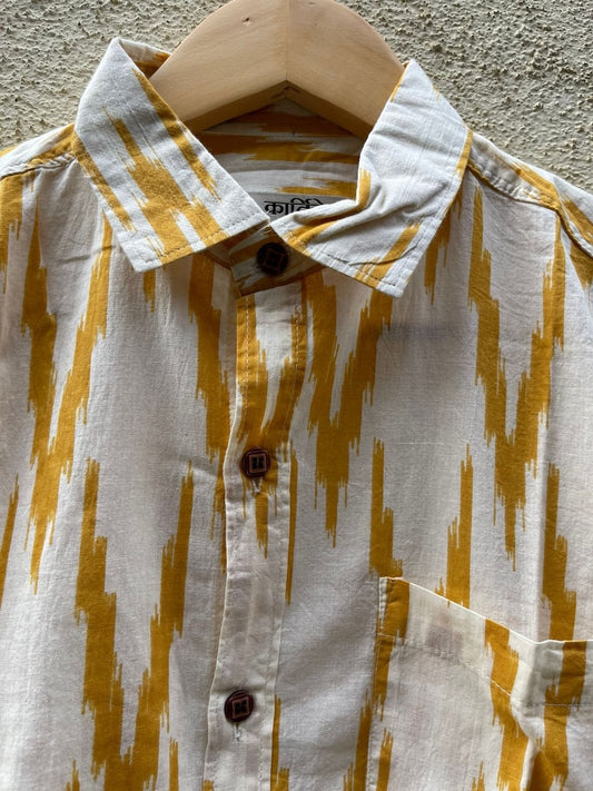 Ikat Print Vintage Cotton Shirt for Men
