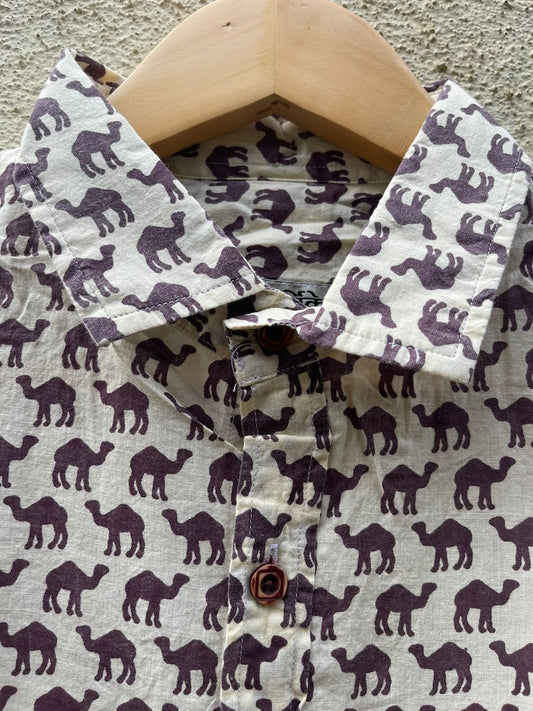 Jaisalmer Camel Printed Full Sleeve Shirt for Men