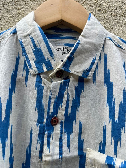Ikat Print Cotton Shirt for Men