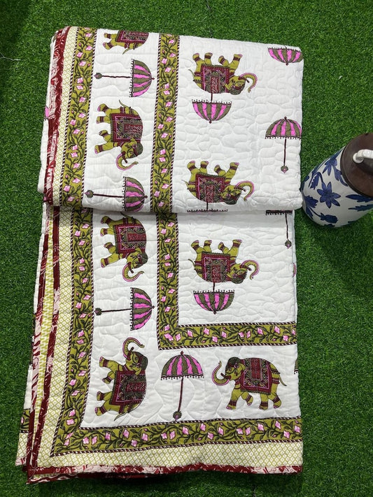 Hand Block Printed Jaipuri Quilts