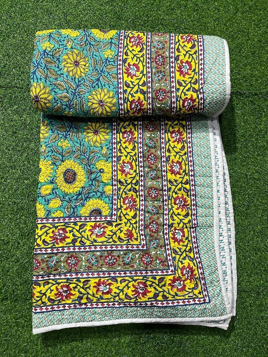 Hand Block Printed Jaipuri Quilts