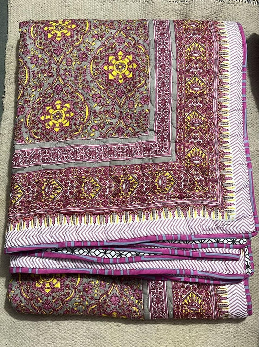 Hand Block Printed Jaipuri Quilts