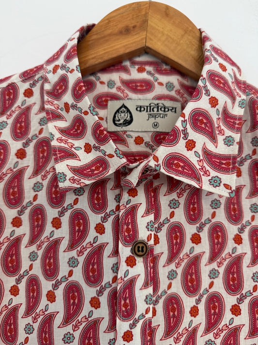 Sanganeri Print Cotton Shirt for Mens