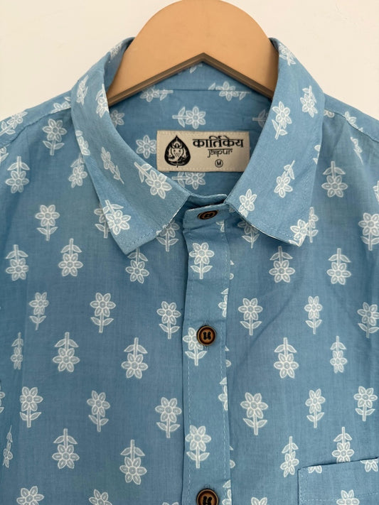 Summer Print Cotton Casual Shirt for Men
