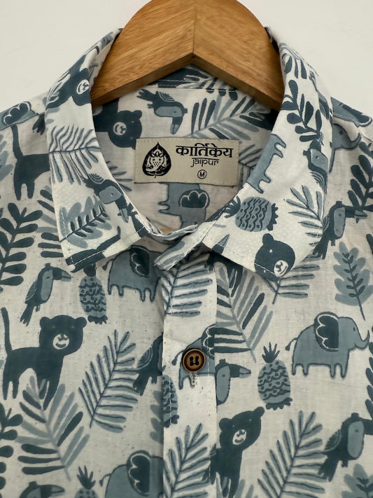 Quirky Print Cotton Casual Shirt for Men