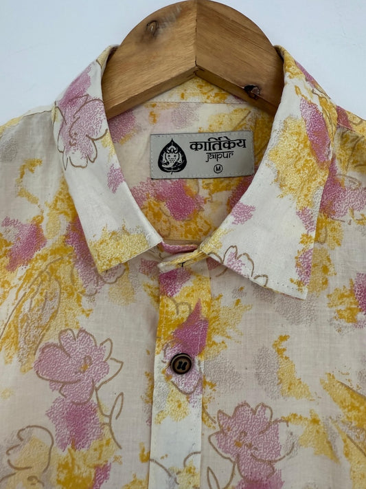 Floral Print Cotton Casual Shirt for Men