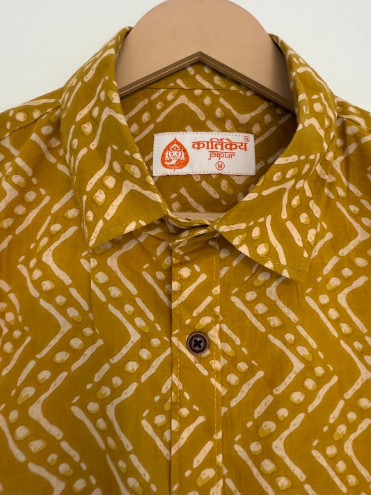 Classic Ethnic Print Cotton Casual Shirt for Men