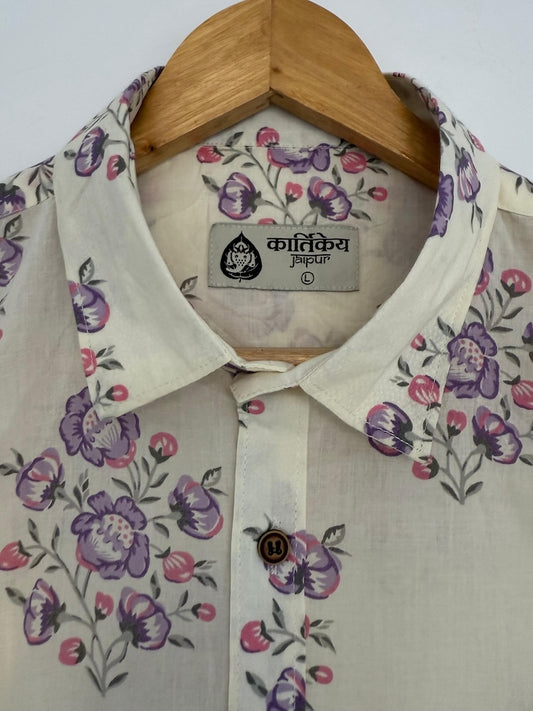 Summer Print Cotton Casual Shirt for Men