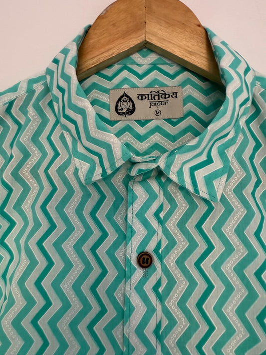 Sanganeri Print Cotton Shirt for Men