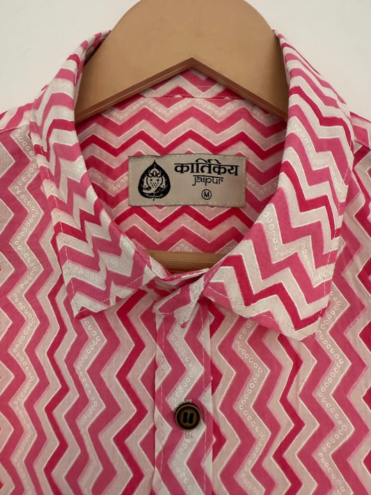 Kartikeya Jaipur Handblock Print Cotton Shirt for Men