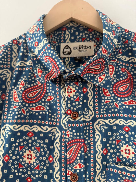 Classic Full Sleeve Kalamkari Print Shirt for Men