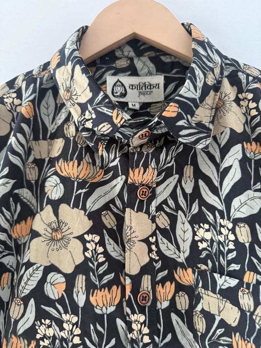 Handcrafted floral Print Cotton Classic Shirt for Men