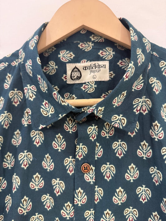 Batik Print Traditional Cotton Shirt For Men