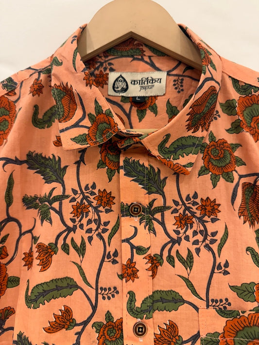 Floral Print Cotton Shirt For Men