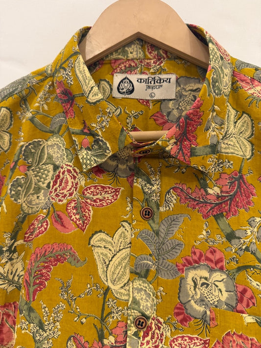 Floral Print Cotton Shirt For Men - Goa Edit