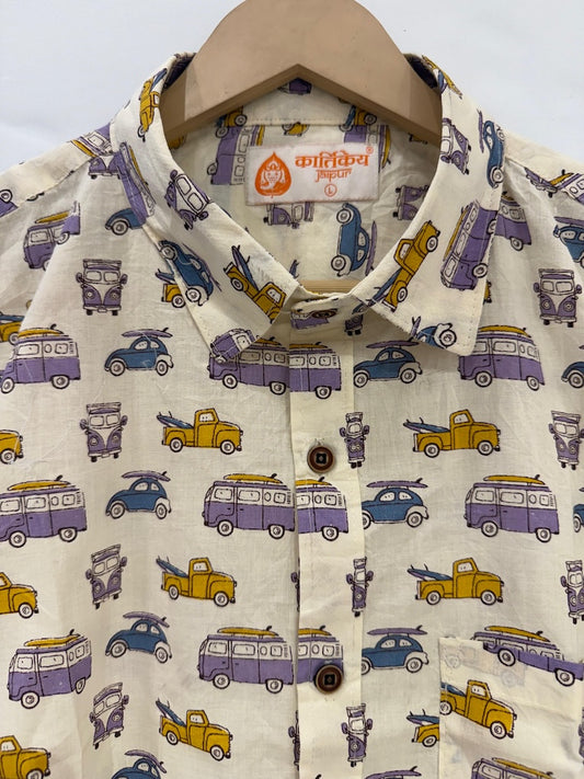 Tuk -Tuk Classic Cotton Half Sleeves Shirts For Men - Purple