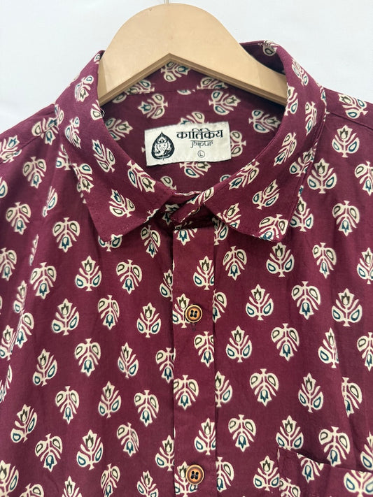 Floral Print Cotton Shirt For Men - Festive Edit