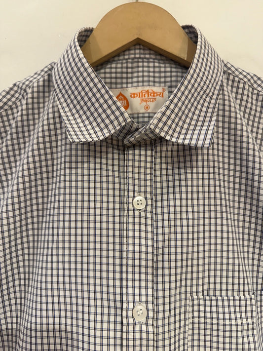 Mens Mini Checkered Every Day Wear Premium Cotton Shirt